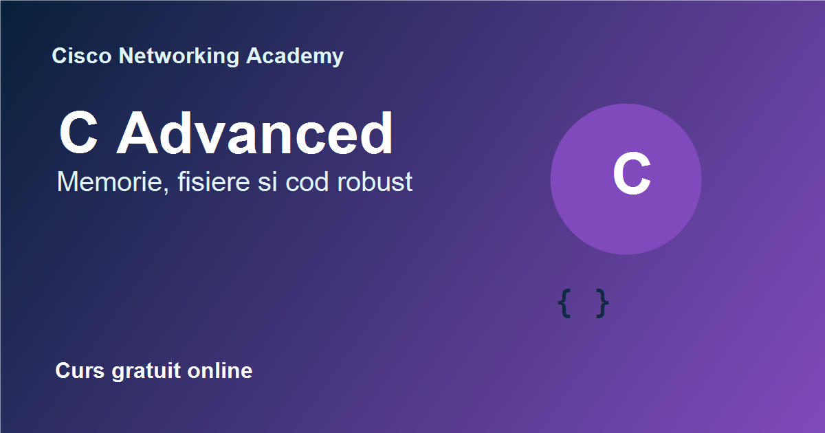 C Advanced - imagine reprezentativa pentru curs online de programare C avansata