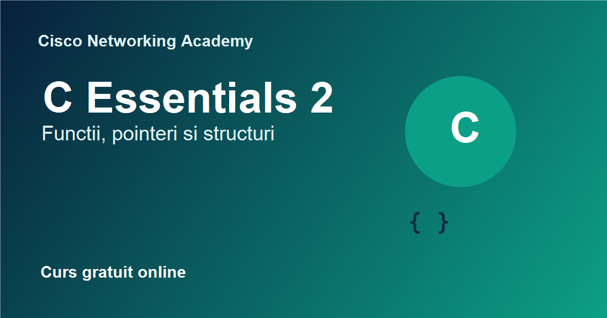 C Essentials 2 - imagine reprezentativa pentru curs online de programare C si structuri de date